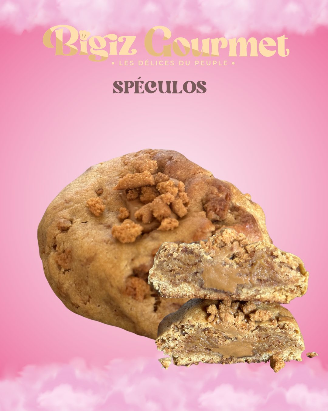 Cookie Spéculos - Coeur biscoff et brisure de spéculos | Bigiz Gourmet