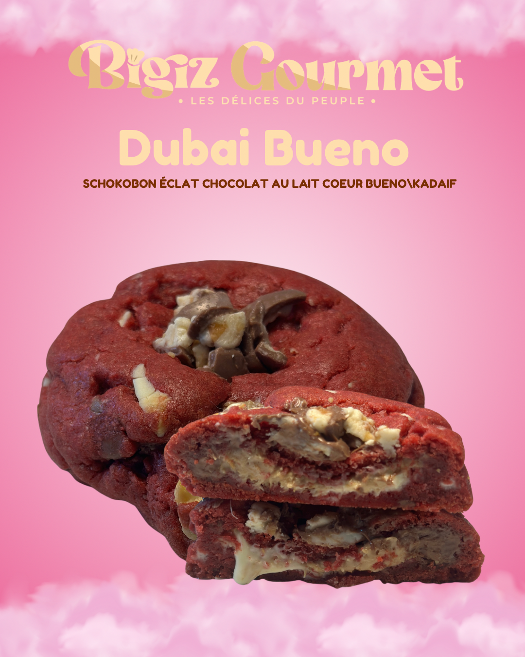 Cookie Dubai Bueno croustillant et fondant Bigiz Gourmet Dreux