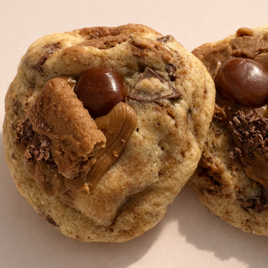 Cookie spéculos cœur coulant caramel beurre salé