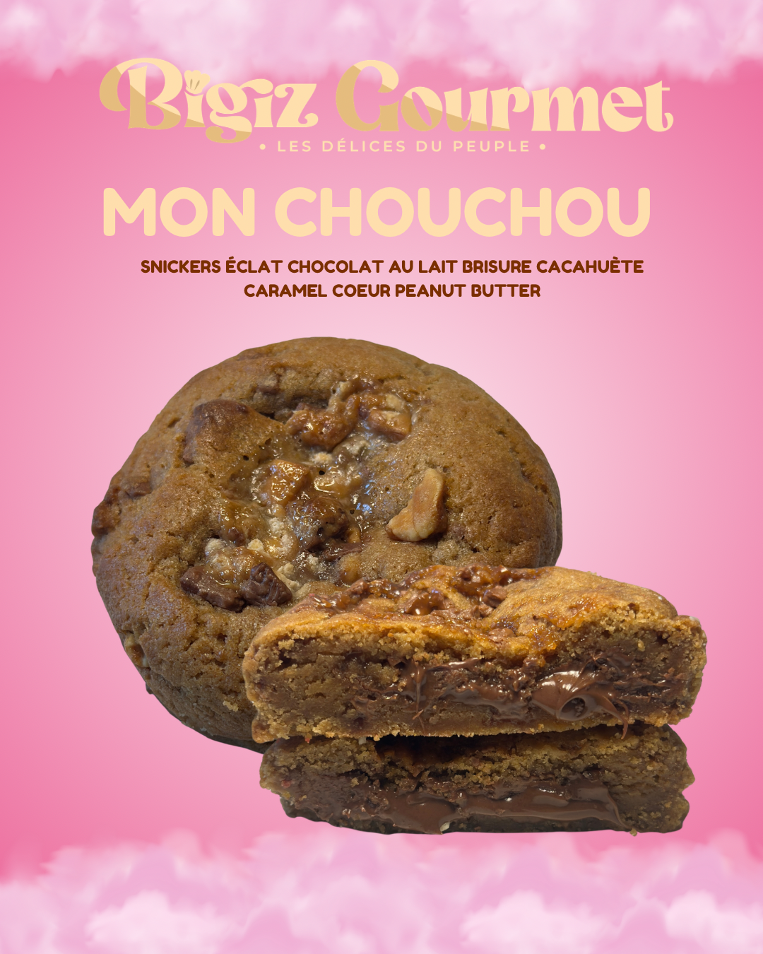 Cookie Mon Chouchou caramel et cacahuètes Bigiz Gourmet artisanal Dreux